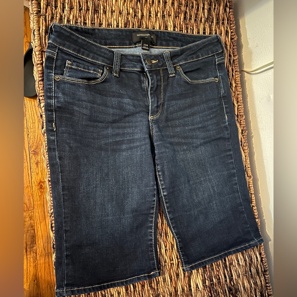 Banana Republic stretchy denim shorts, mid-length, size 27/4